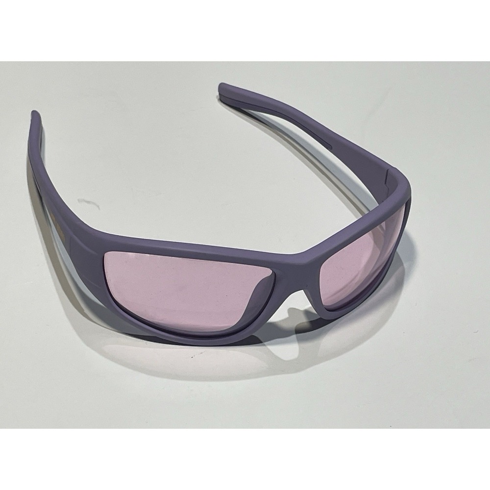 Poppy Lissiman Caid Sunglasses Matte Purple Wrap Shield Sport Pink Tint Lens